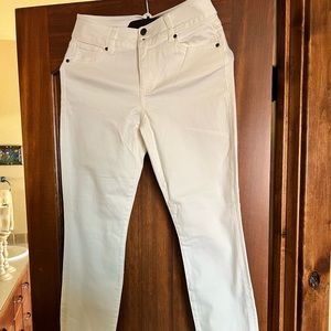 White Cabi cinch skinny jeans